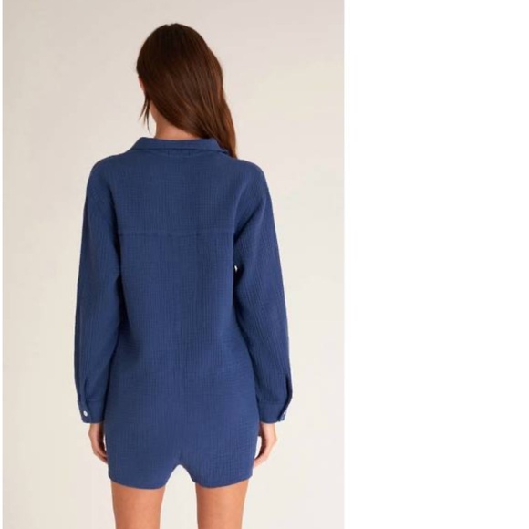 NWT Z Supply Maven Gauze Romper in Dark Indigo Size Small - Picture 5 of 13